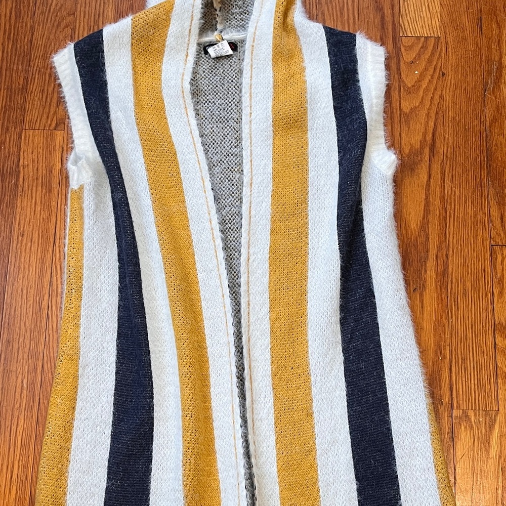 Stylish Striped Open-Front Cardigan